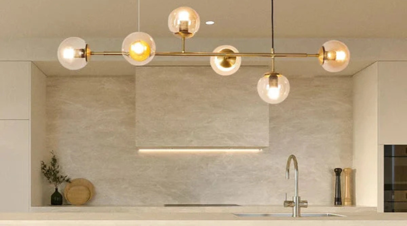 Layered lighting within a luxury kitchen design