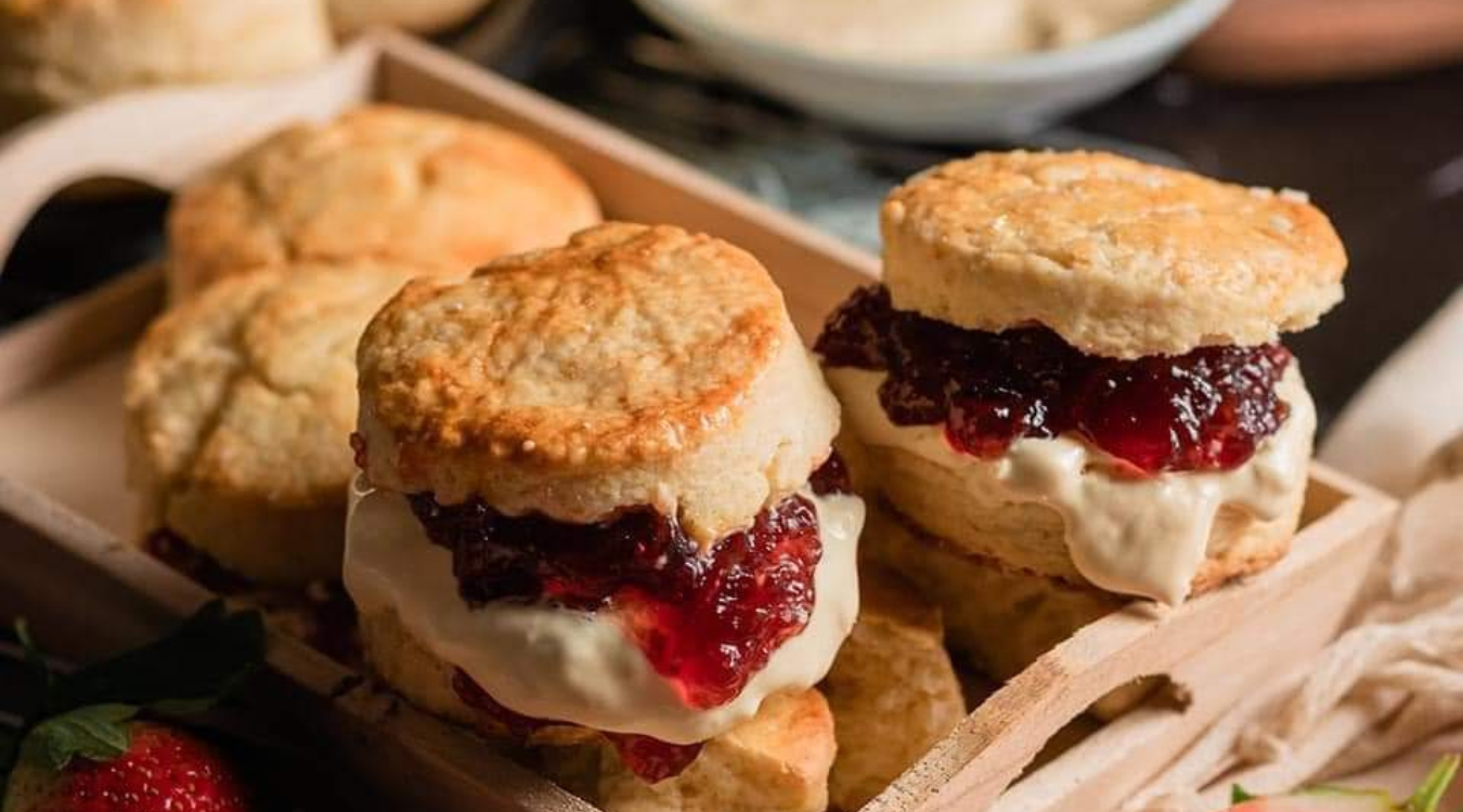 Classic English scones with Jam and Cream