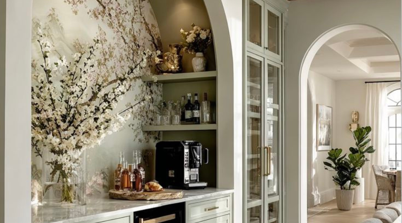 A beverage zone within a luxury kitchen