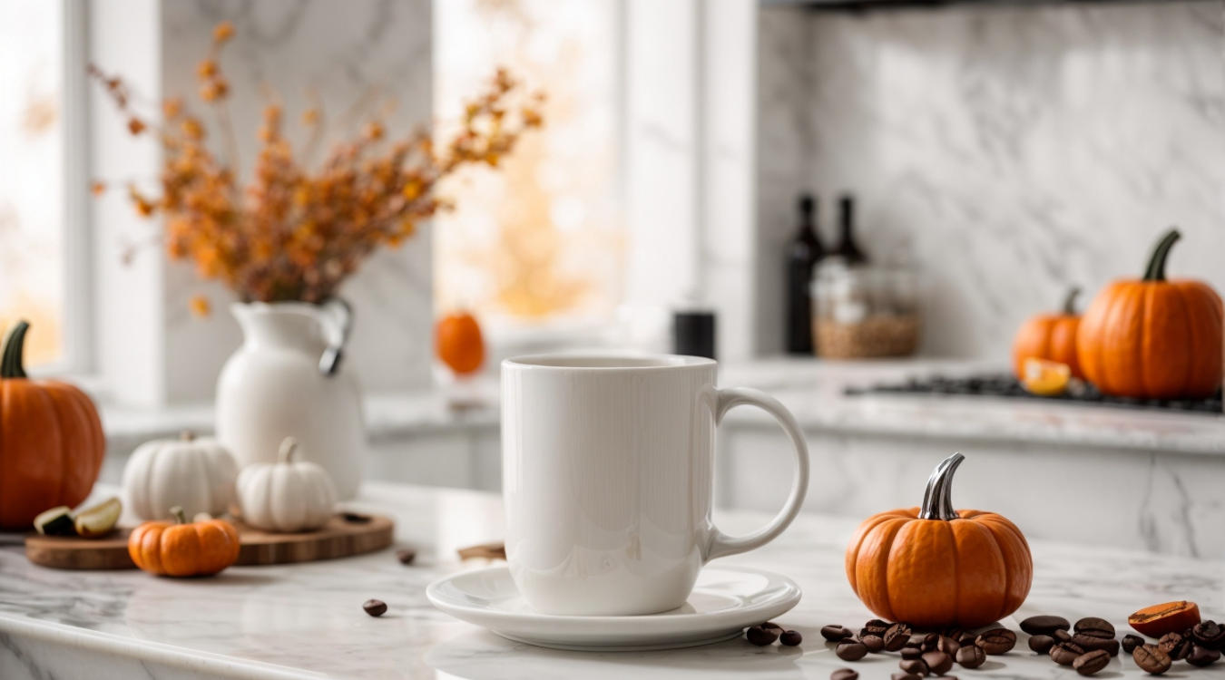 Simple and bright autumn kitchen decoration idea with James James Kitchens
