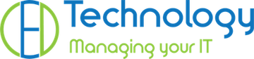 a blue and green logo for CED Technology
