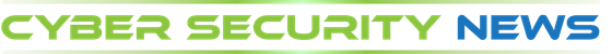 A green and blue banner that says cyber security news