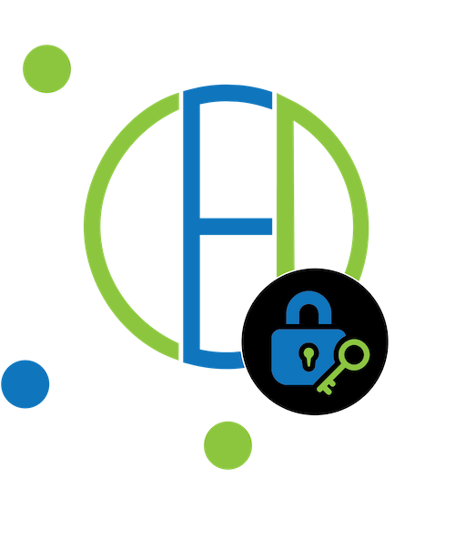 Blue and green logo for CED Cyber Security