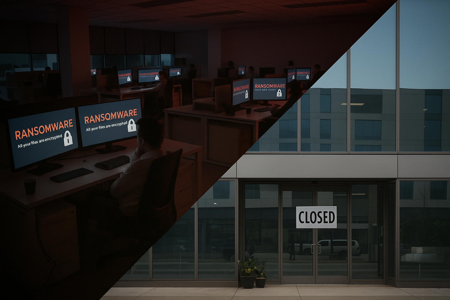 A closed office building with 