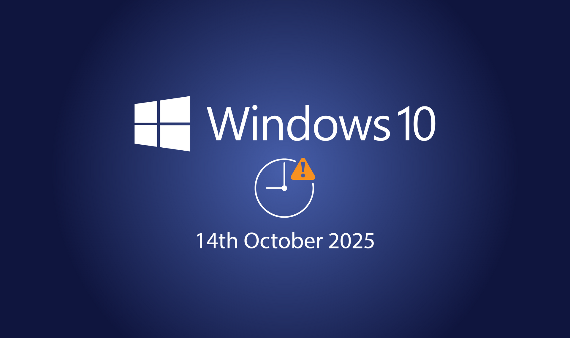 A blue background with the words windows 10 and a clock
