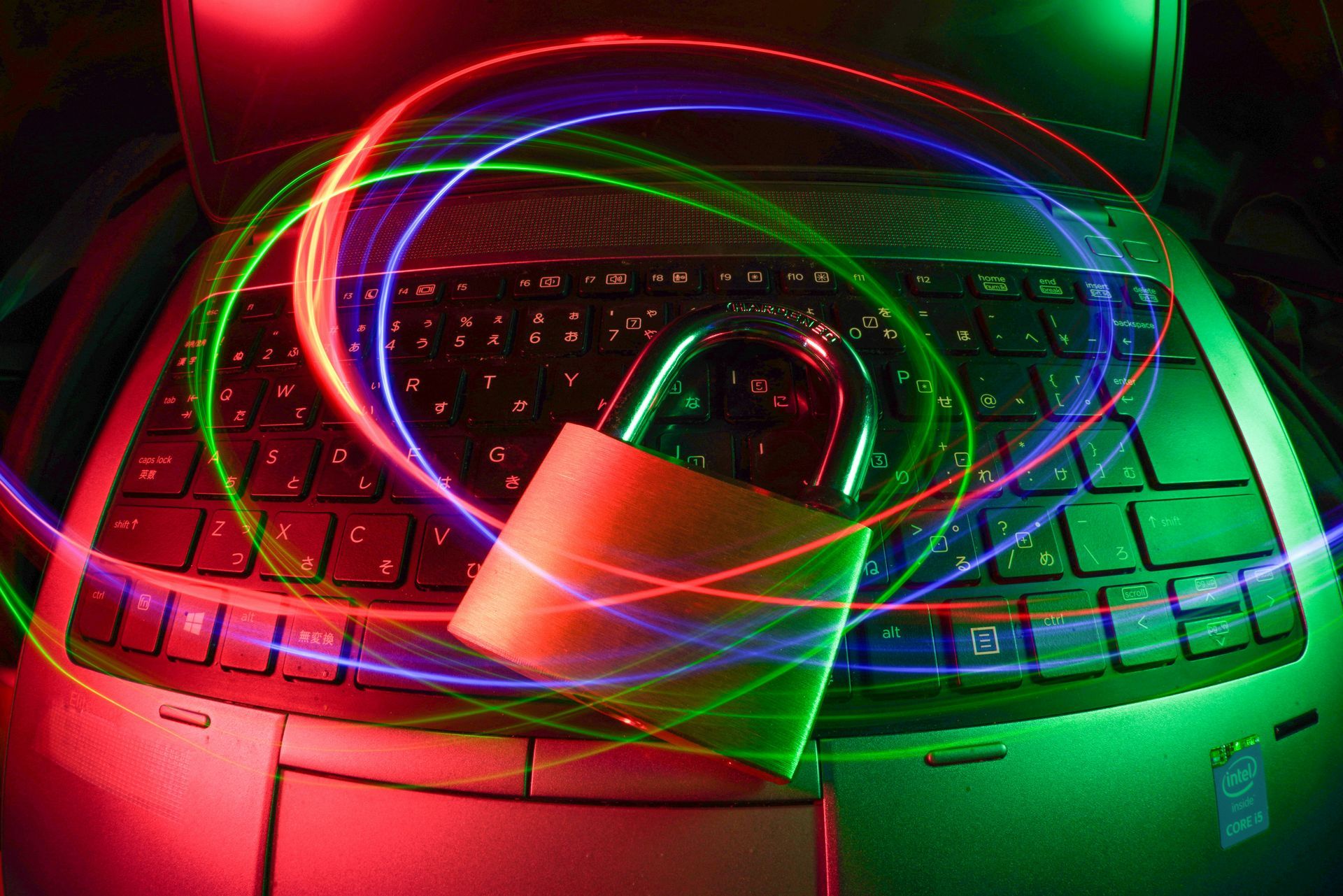 A computer generated image of a shield with a padlock on it.