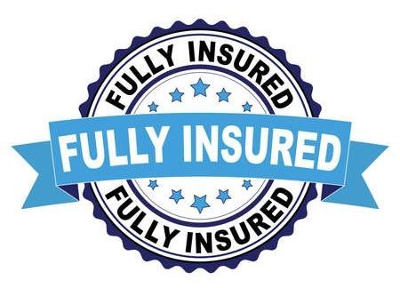 A fully insured seal with a blue ribbon around it.