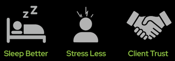 Cyber security from CED Technology contributes to better sleep, less stress, and client trust.
