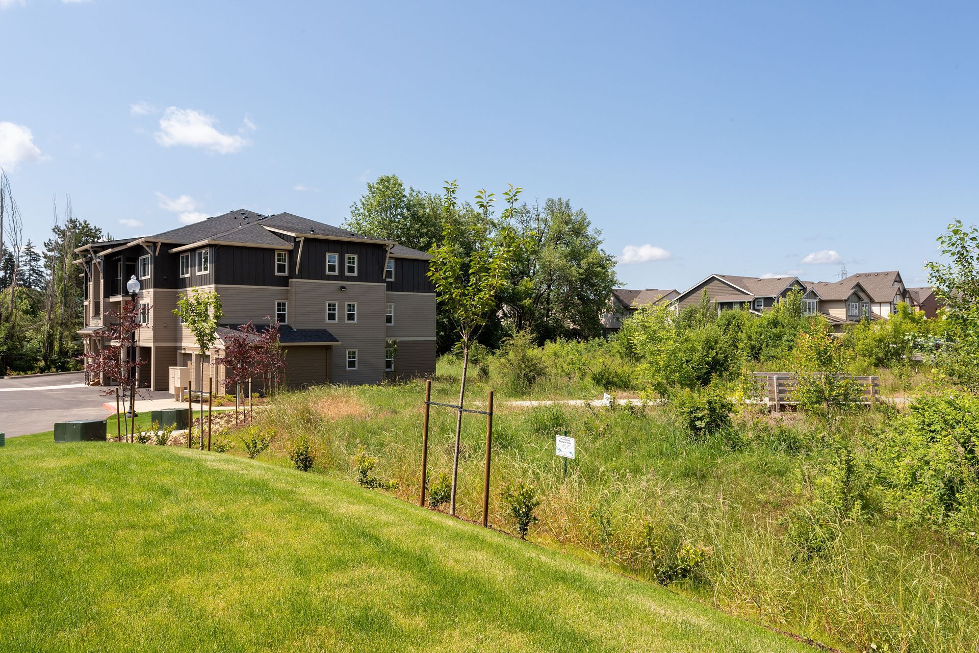 A house with a lot of grass in front of it