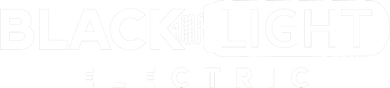 a black and white logo for black light electric