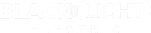 a black and white logo for black light electric