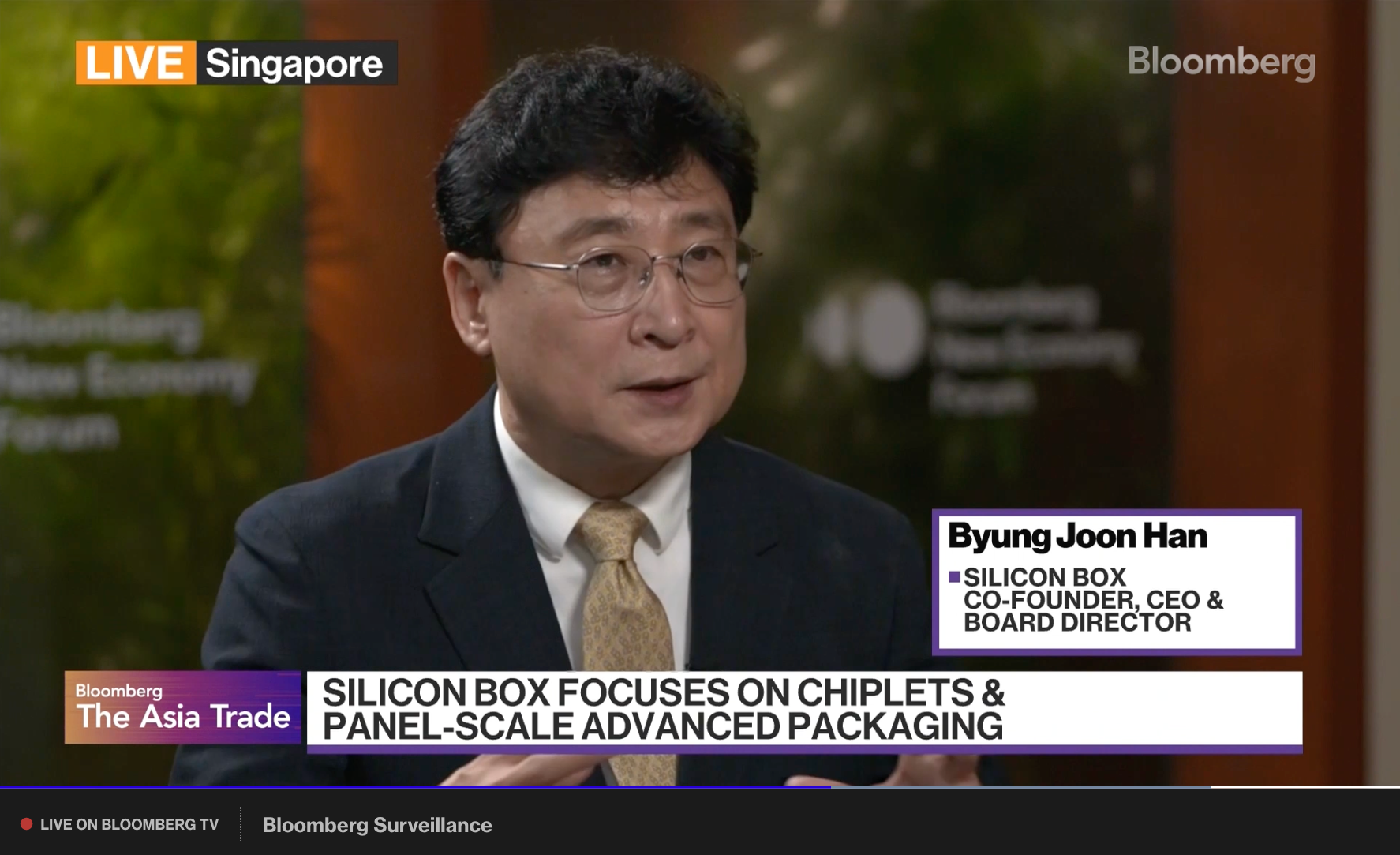 CEO Dr. Byung Joon Han speaks to Bloomberg News at the New Economy Forum