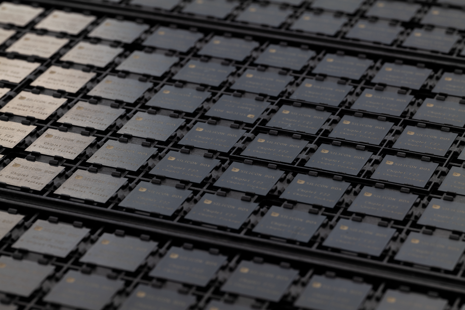 Finished packages from Silicon Box's advanced panel level package line