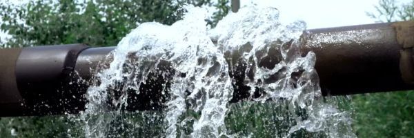 Photo of a burst pipe.