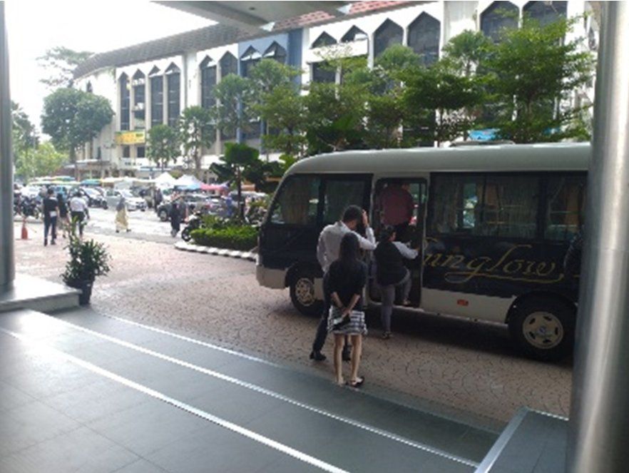 People exiting a
