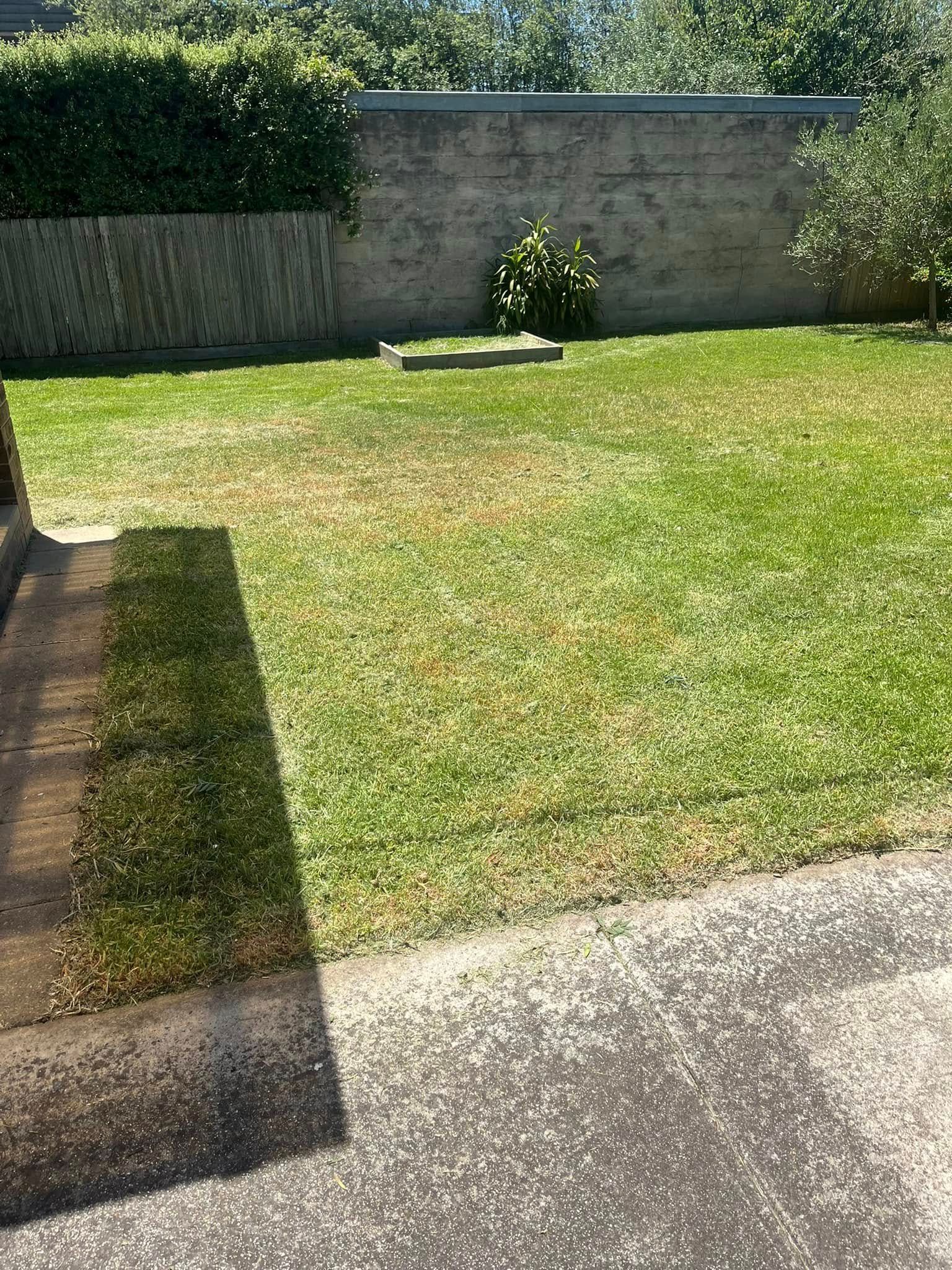 A Large Brick House is Behind a Wooden Fence in a Backyard — RJT Lawn and Gardening in Drysdale, VIC