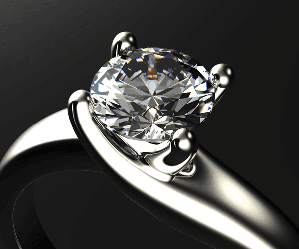 polished diamond ring