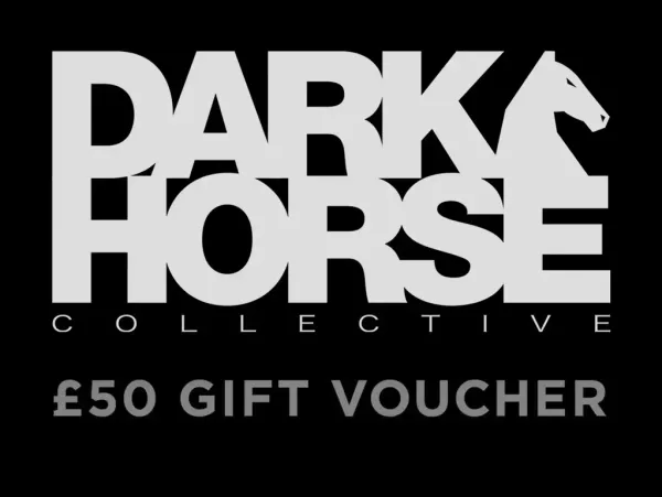 A dark horse collective gift voucher with a horse on it