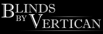 A black and white logo for blinds by vertican