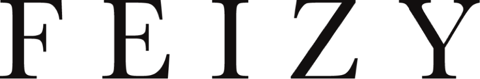 The word feizy is written in black letters on a white background.