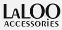 A black and white logo for a company called laloo accessories.