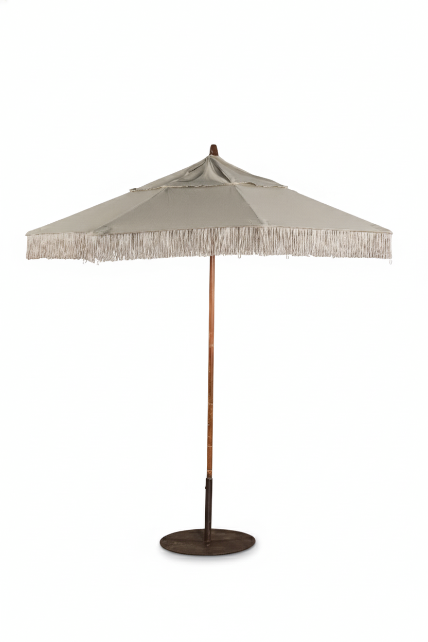 Capa Guarda Sol Pequeno Caqui com Franja