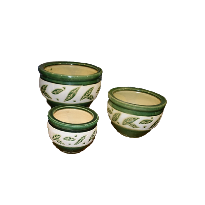 Kit Cachepot Verde 03 peças