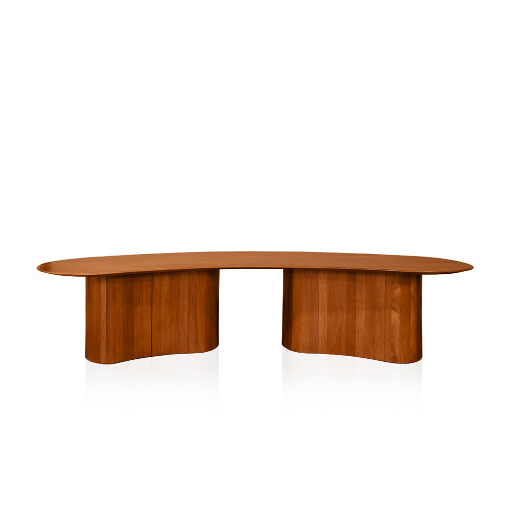 Tampo Mesa Orgânico Grande com Pé Orgânico Médio 65cm