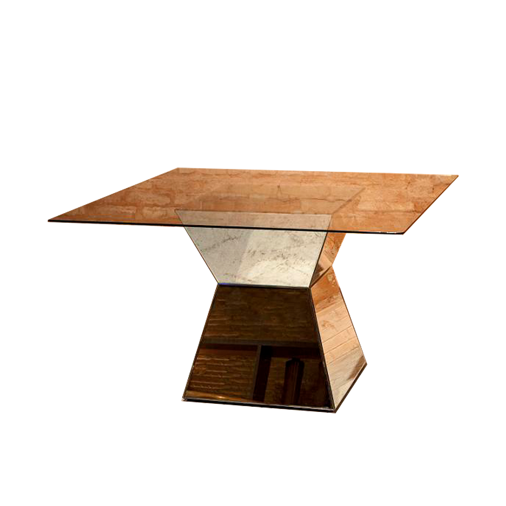 Vidro Quadrado com Coluna Espelho Quadrada