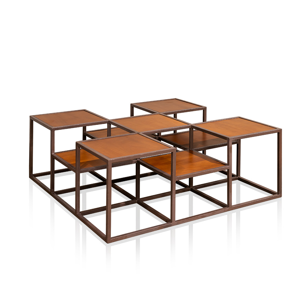 Mesa Quadriculada Marrom sem Base