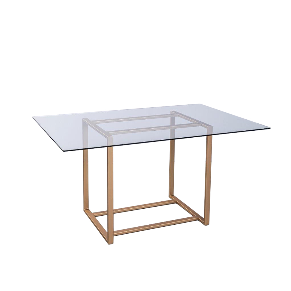 Vidro Retangular com Pé Mesa Gold Retangular