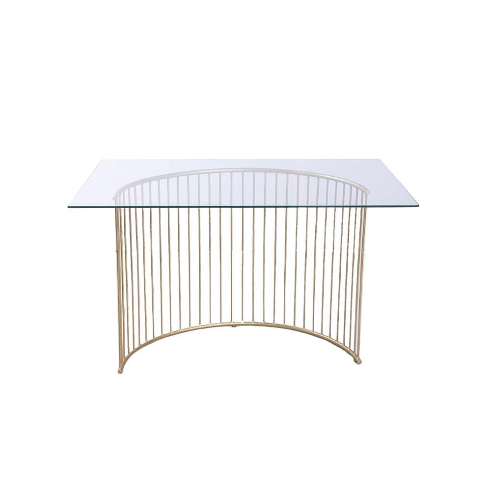 Vidro Retangular com Pé Mesa Gold Curvo