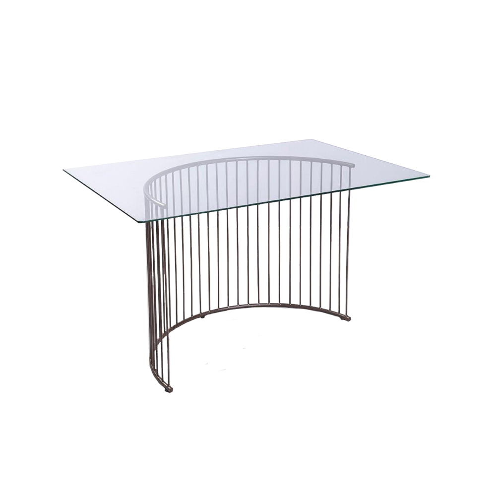 Vidro Retangular com Pé Mesa Ferrugem Curvo