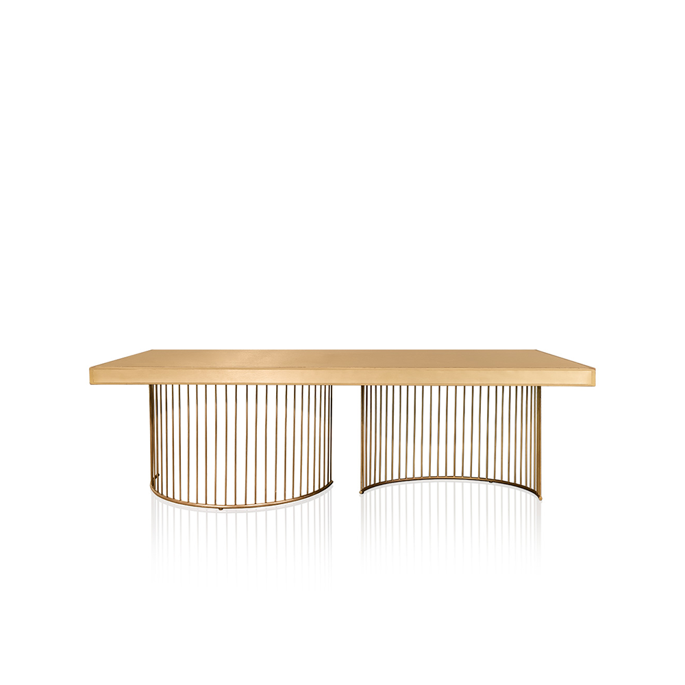 Tampo Mesa Gold Retangular com Pé Mesa Gold Curvo