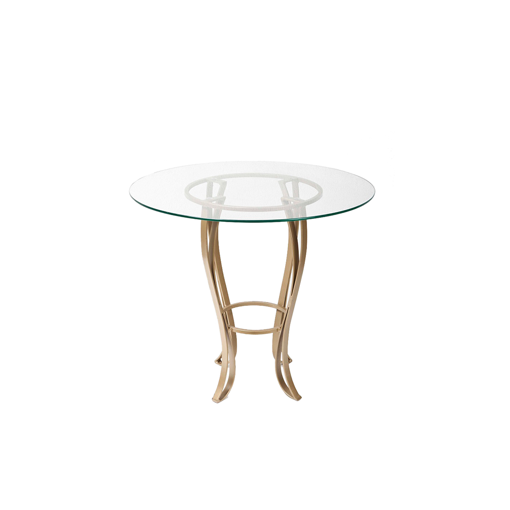 Vidro 60cm com Pé Mesa Dourado Redondo Pequeno