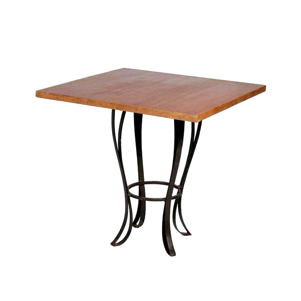 Tampo Madeira 75cm com Pé Mesa Ferro Redondo Pequeno