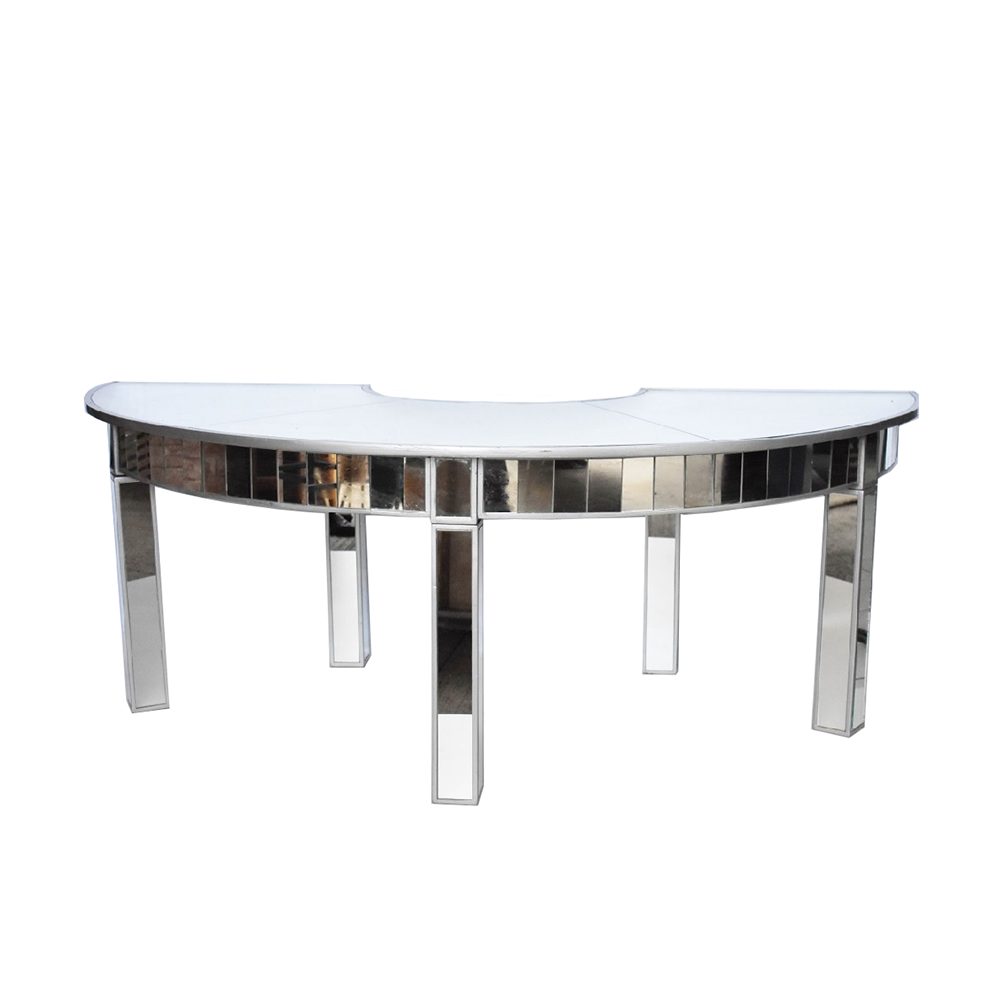 Tampo Espelho Prata ½ Lua Prateado com Pé Espelho Reto