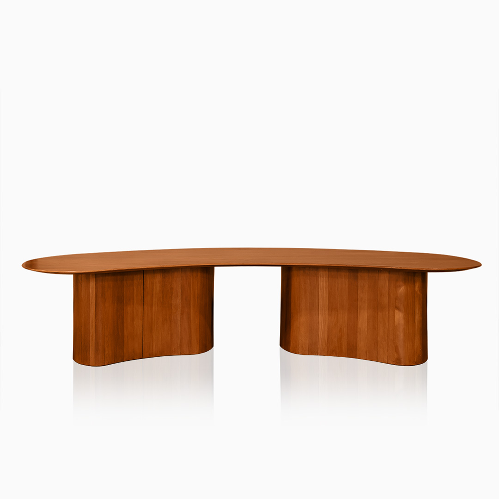 Tampo Mesa Orgânico Grande com Pé Orgânico Médio 65cm