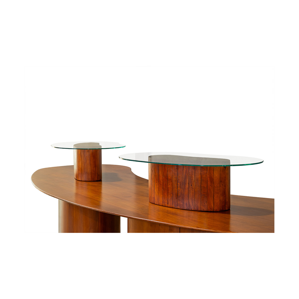 Tampo Mesa Orgânico Grande com Pé Orgânico Médio 65cm + Detalhe