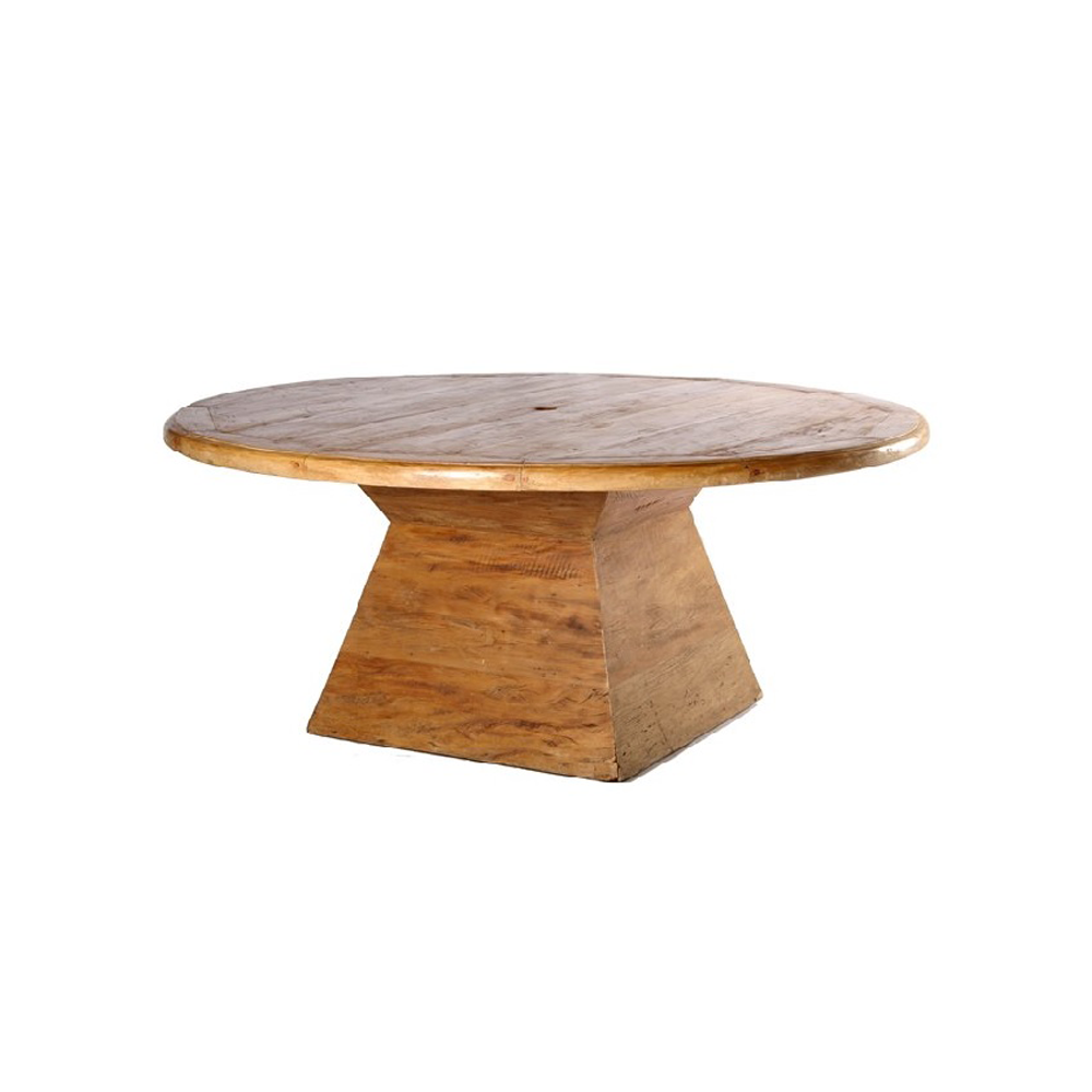 Tampo Madeira Demolição Redondo com Coluna Madeira Demolição Quadrada