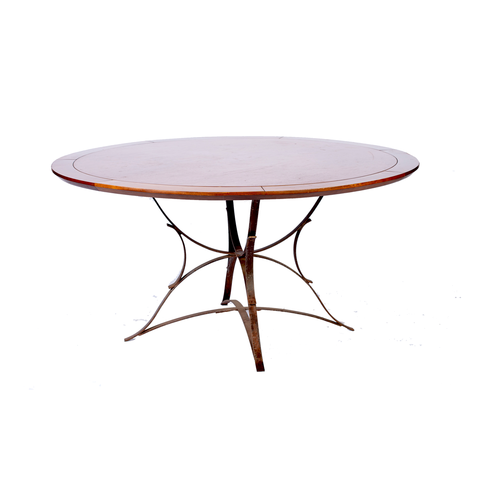 Tampo Milano Redondo com Pé Mesa Ferrugem Redondo