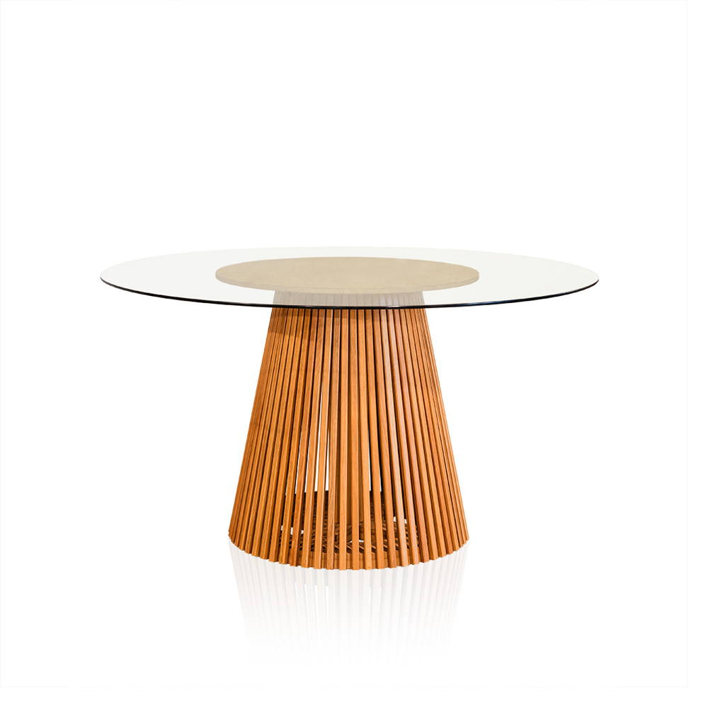 Vidro Redondo 1,40 com Pé Mesa Catedral