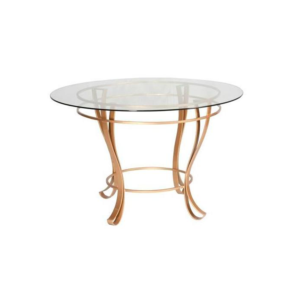 Vidro Redondo com Pé Mesa Dourada Redonda Grande