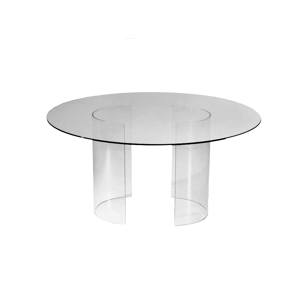 Vidro Redondo com Pé Mesa Vidro Curvo