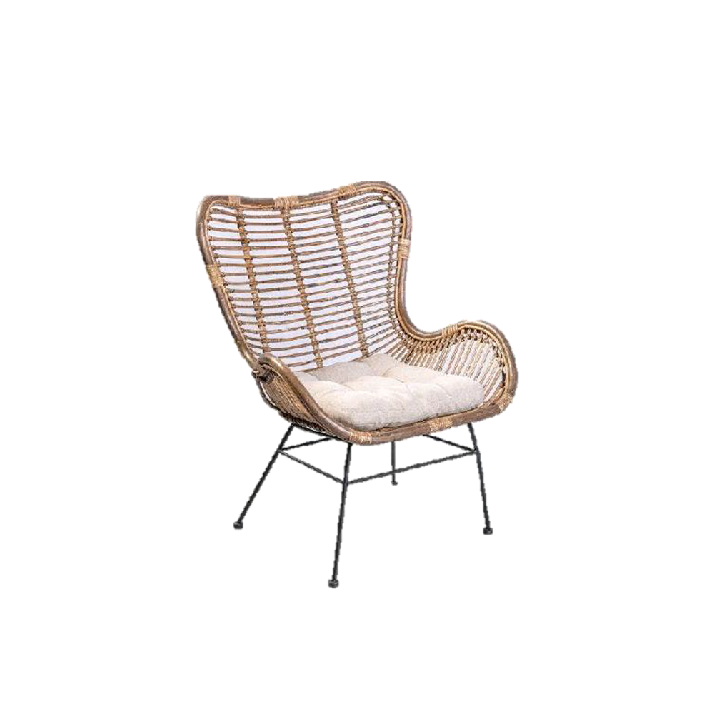 Poltrona Rattan com Almofada