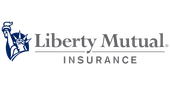 Liberty Mutual Insurance logo with blue Statue of Liberty icon and gray text