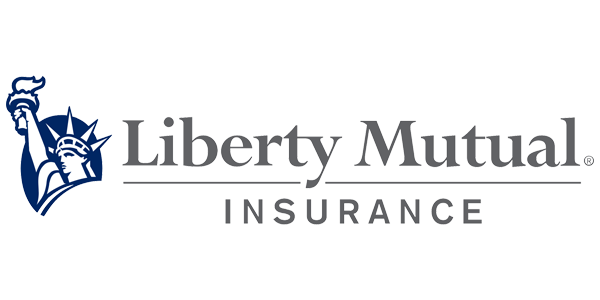 Liberty Mutual Insurance logo with blue Statue of Liberty icon and gray text