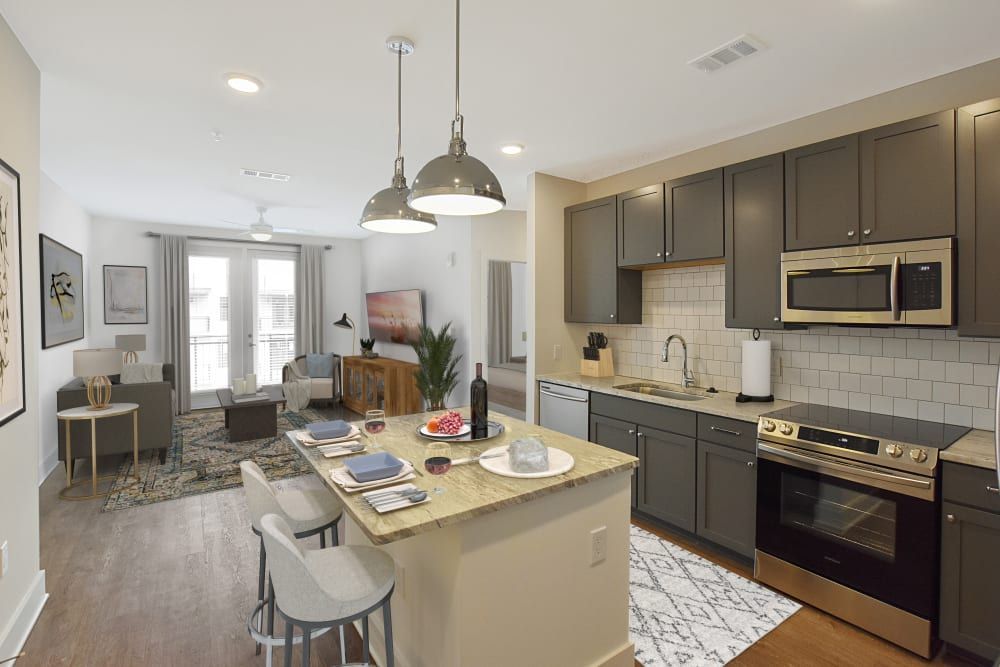 Modern Kitchen with Oversized Island at The Brunswick