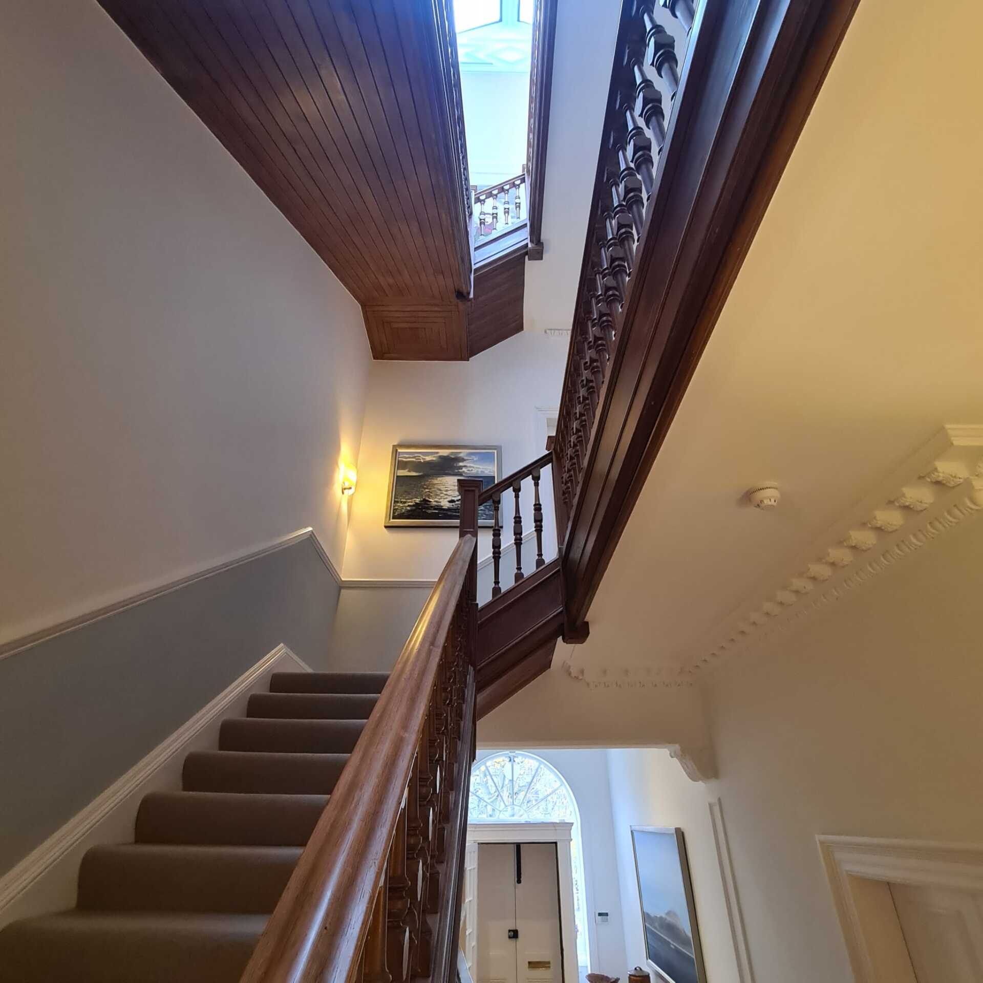 A picture of a staircase painted by painters and decorators Edinburgh