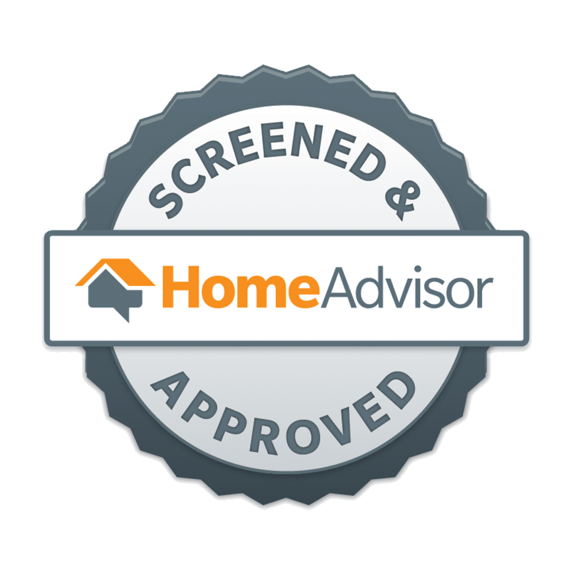 A screened and home advisor approved seal on a white background.